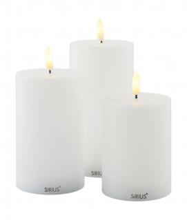 Sirius, Sada dobíjecích LED svíček Sille White (sada 3 ks) | bílá