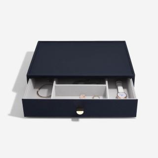 Stackers, Box se šuplíkem na šperky Navy Pebble Supersize Accessory Drawer  | tmavě modrá
