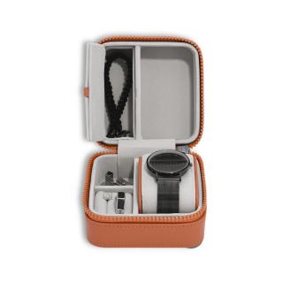 Stackers, Cestovní šperkovnice na hodinky a šperky Orange Canvas Watch & Jewellery Box | oranžová