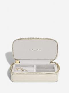 Stackers, Cestovní šperkovnice Oatmeal & Linen Medium Zipped Jewellery Box | krémová