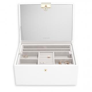 Stackers, Luxusní šperkovnice se zrcadlem Luxury Classic White | bílá