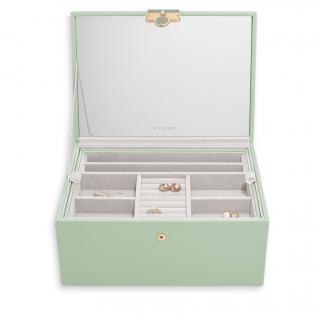 Stackers, Luxusní šperkovnice se zrcadlem Stackers Luxury Classic Sage Green | zelená