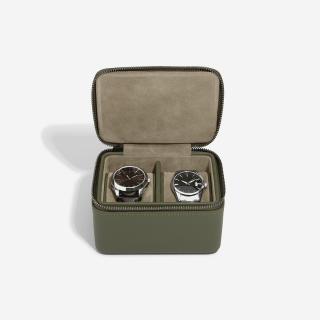 Stackers, Pánská šperkovnice Olive Green Large Zipped Watch Box | zelená