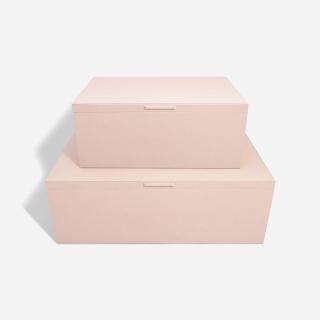 Stackers, Sada úložných boxu Blush Pink & Gold Set of 2 Storage Boxes | růžová