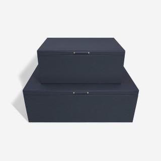 Stackers, Sada úložných boxu Navy & Gold Set of 2 Storage Boxes | tmavě modrá