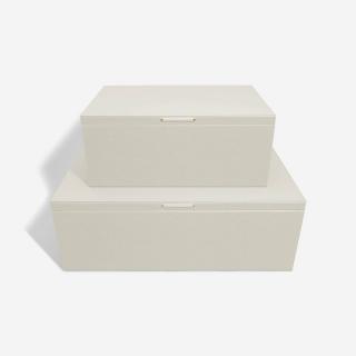 Stackers, Sada úložných boxu Oatmeal & Brushed Gold Set of 2 Storage Boxes | krémová