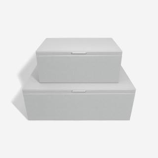 Stackers, Sada úložných boxu Pebble Grey & Chrome Set of 2 Storage Boxes | šedá