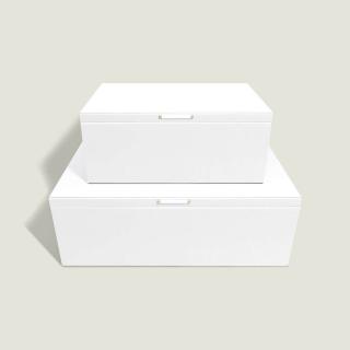 Stackers, Sada úložných boxu Pebble White & Brushed Gold Set of 2 Storage Boxes | bílá