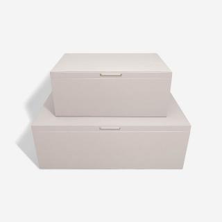 Stackers, Sada úložných boxu Taupe & Gold Set of 2 Storage Boxes | šedobéžová