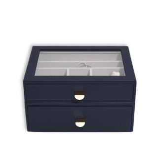 Stackers, Šperkovnice se šuplíky 2 v 1 Pebble Blue Drawers | tmavě modrá