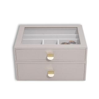 Stackers, Šperkovnice se šuplíky 2 v 1 Pebble Taupe Drawers | šedobéžová