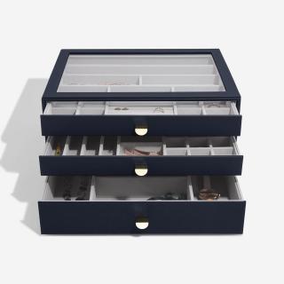 Stackers, Šperkovnice se šuplíky 3 v 1 Navy Pebble Supersize Drawers | tmavě modrá