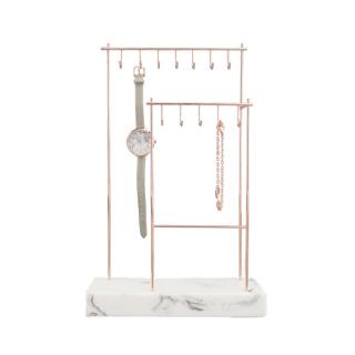 Stackers, Stojan na šperky Large Rose Gold 12 Hook | mramor