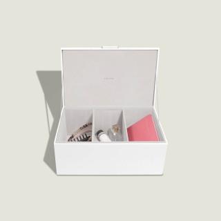 Stackers, Úložný box Pebble White & Brushed Gold Medium Storage Box | bílá