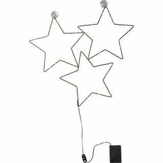 Star Trading, Okenní dekorace 3 hvězd Stella 90xLED | černá