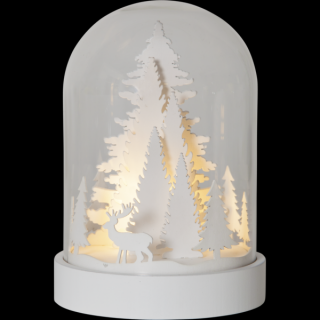Star Trading, Vánoční stolní LED  dekorace KUPOL FOREST | bílá, čirá