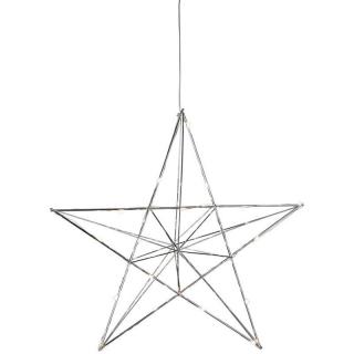 Star Trading, Závěsná svítící hvězda LINE 38 cm, | stříbrná