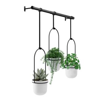 Umbra, Designové závěsné květináče Triflora, 3 ks | bílá, černá