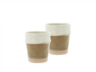 Villa Collection, Porcelánový hrnek na espresso Evig 100 ml Cream/Brown, 2 ks