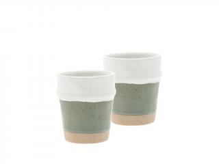 Villa Collection, Porcelánový hrnek na espresso Evig 100 ml Green/White, 2 ks