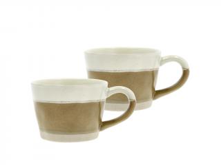 Villa Collection, Porcelánový hrnek s ouškem Evig 300 ml Cream/Brown, 2 ks