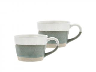 Villa Collection, Porcelánový hrnek s ouškem Evig 300 ml Green/White, 2 ks