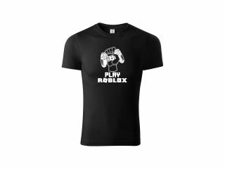Dětské tričko Play Roblox - černé Velikost trička: 134 (6-8 let)