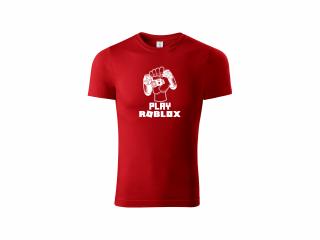 Dětské tričko Play Roblox - červené Velikost trička: 122 (4-6 let)