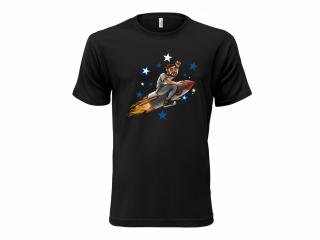 Fadee Tričko Raketou na Mars - černé Velikost trička: XL