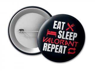 Placka Eat Sleep Valorant Repeat - 50 mm