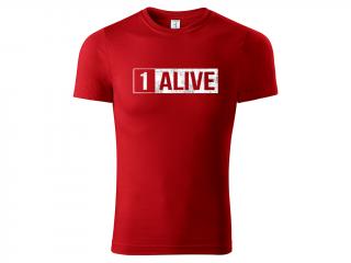 PUBG Tričko 1 Alive - červené Velikost trička: L