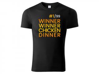 PUBG Tričko Winner Winner Chicken Dinner - černé Velikost trička: M