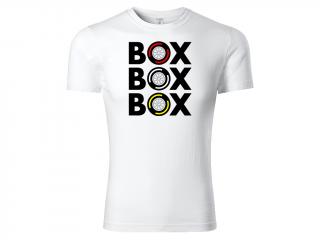 Tričko Box Box Box - bílé Velikost trička: XL