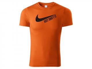 Tričko Just Drift It - oranžové Velikost trička: M