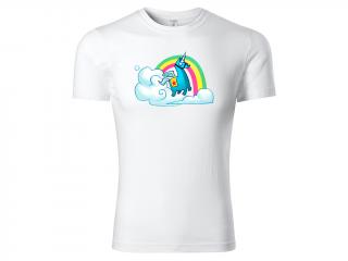Tričko Rainbow Lama - bílé Velikost trička: M