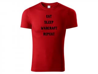 World of Warcraft Eat Sleep Warcraft Repeat - červené Velikost: XL