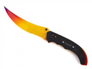 (WW) Flip Knife Long | Fade Red Tip (Well-Worn)