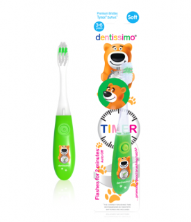 Dentissimo ® Švýcarský zubní kartáček KIDS TIMER 3-6 let  měkký, zelený