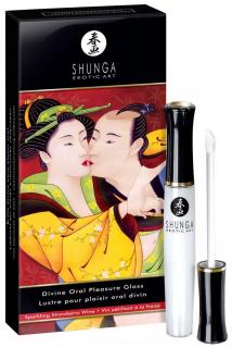 Shunga stimulační jahodový lesk na rty – Sparkling Wine (10 ml)