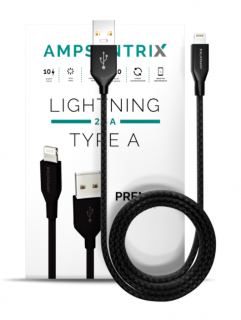Ampsentrix Infinity kabel USB-A/Lightning Black 100cm