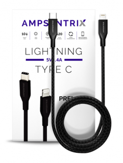 Ampsentrix Infinity kabel USB-C/Lightning Black 100cm