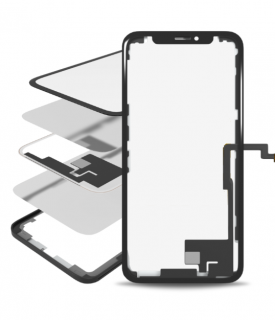 Čelní sklo + rámeček + OCA vrstva + Dotyk 4v1 Black Long Touch - iPhone XS