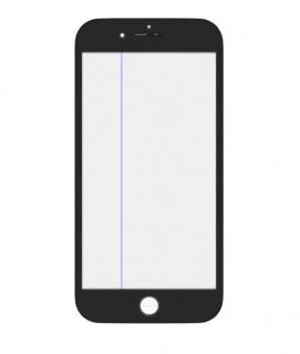 Čelní sklo + rámeček + OCA vrstva + Polarizer 4v1 Black - iPhone 7