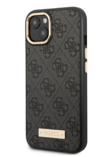 Guess PU 4G MagSafe Kompatibilní Zadní Kryt pro iPhone 13 Black