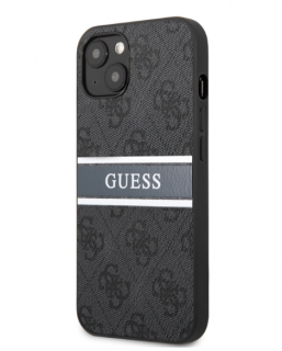 Guess PU 4G Printed Stripe Zadní Kryt pro iPhone 13 mini Grey