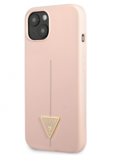 Guess Silicone Line Triangle Zadní Kryt pro iPhone 13 mini Pink