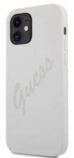 Guess Silicone Vintage Zadní Kryt pro iPhone 12 mini Cream