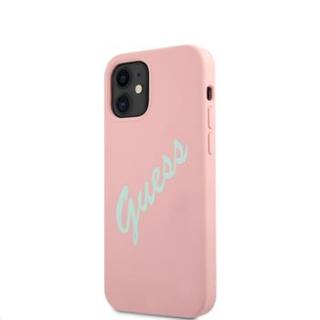 Guess Silicone Vintage Zadní Kryt pro iPhone 12 mini Pink