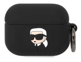 Karl Lagerfeld 3D Logo NFT Karl Head Silikonové Pouzdro pro Airpods Pro Black