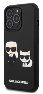 Karl Lagerfeld and Choupette 3D Kryt pro iPhone 13 Pro Max Black